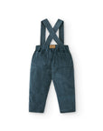 Dark Blue Velvet Corduroy trousers with suspended straps
