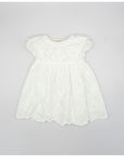 EMBROIDERED PLUMETI DRESS WITH RUFFLE BORDER