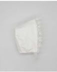WHITE EMBROIDERED TULLE BONNET