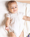 White Embroidered Chiffon Romper White