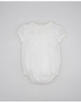 White Embroidered Chiffon Romper White
