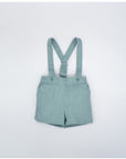 Green Linen Shorts with Braces