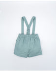 Green Linen Shorts with Braces