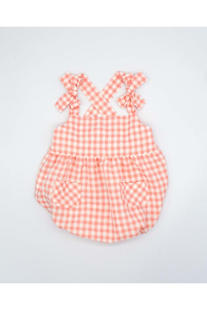 Pink Gingham Romper Suit for Baby Girl – MIBONBóN