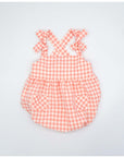 Pink Gingham Romper Suit for Baby Girl