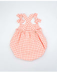 Pink Gingham Romper Suit for Baby Girl