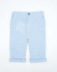 Long White and Blue Striped Trousers