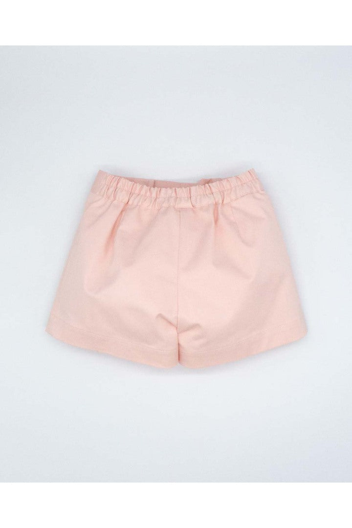 PINK TWILL RUFFLE SHORTS