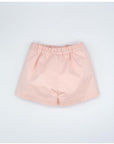 PINK TWILL RUFFLE SHORTS