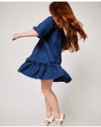 NAVY BLUE EMBROIDERED DRESS