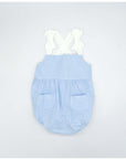 White and Blue Striped Romper Suit