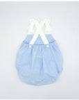 White and Blue Striped Romper Suit