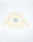 Ecru Jumper with Blue Elephant