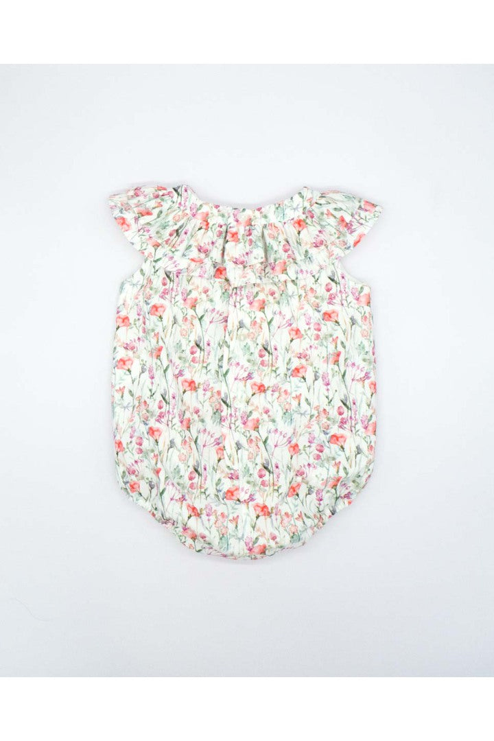 Mistletoe Pink Embroidered Girl Romper