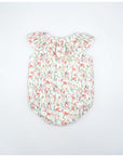 Pink Ruffled romper with Pink Flower Bow for Little Girl