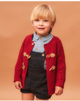 BLUE OVERALL WITH MULTICOLOR CHECKED WOOL