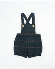BLUE OVERALL WITH MULTICOLOR CHECKED WOOL