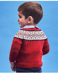 Red Jacquard Sweater with White & Black details