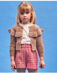 Fuchsia Shorts with pied-de-poule Pattern