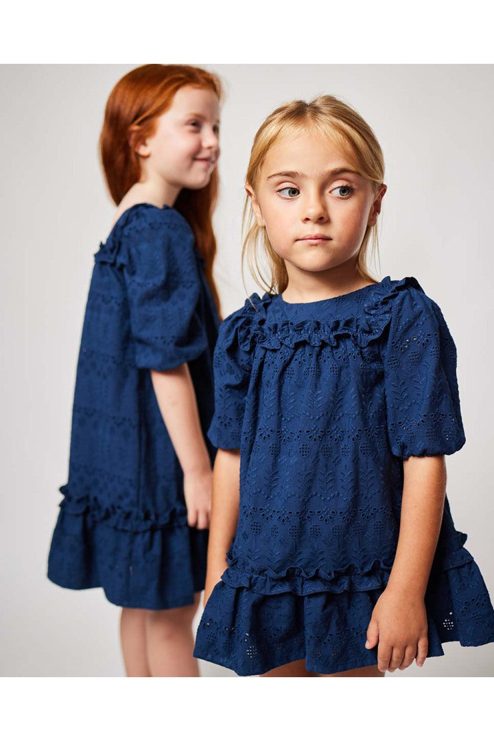NAVY BLUE EMBROIDERED DRESS