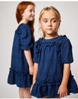 NAVY BLUE EMBROIDERED DRESS