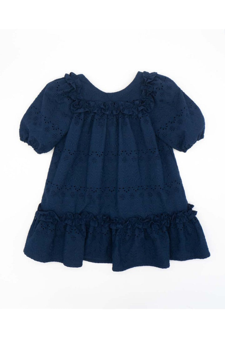 NAVY BLUE EMBROIDERED DRESS