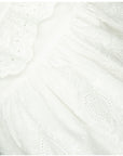 EMBROIDERED PLUMETI DRESS WITH RUFFLE BORDER