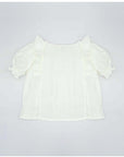 BLOUSE WITH RUFFLE AND HALF SLEEVE WHITE