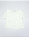 BLOUSE WITH RUFFLE AND HALF SLEEVE WHITE