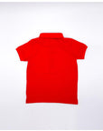 Red polo with blue contrast