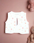 IVORY VEST WITH RED FLOWER