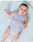Blue striped romper