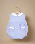 Blue striped romper