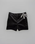 Girls’ black velvet shorts