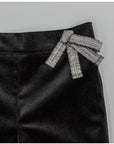 Girls’ black velvet shorts