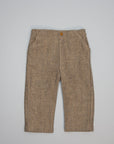 BROWN HERRINGBONE BOYS TROUSERS WITH SIDE POCKETS