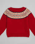 RED MERINO WOOL SWEATER