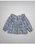 GIRL FLORAL PRINT BLOUSE WITH YOKE AND RUFFLE