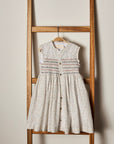 Floral beige smocked dress from MIBONBON