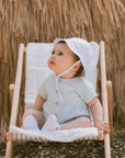 Blue Basic Cotton Romper