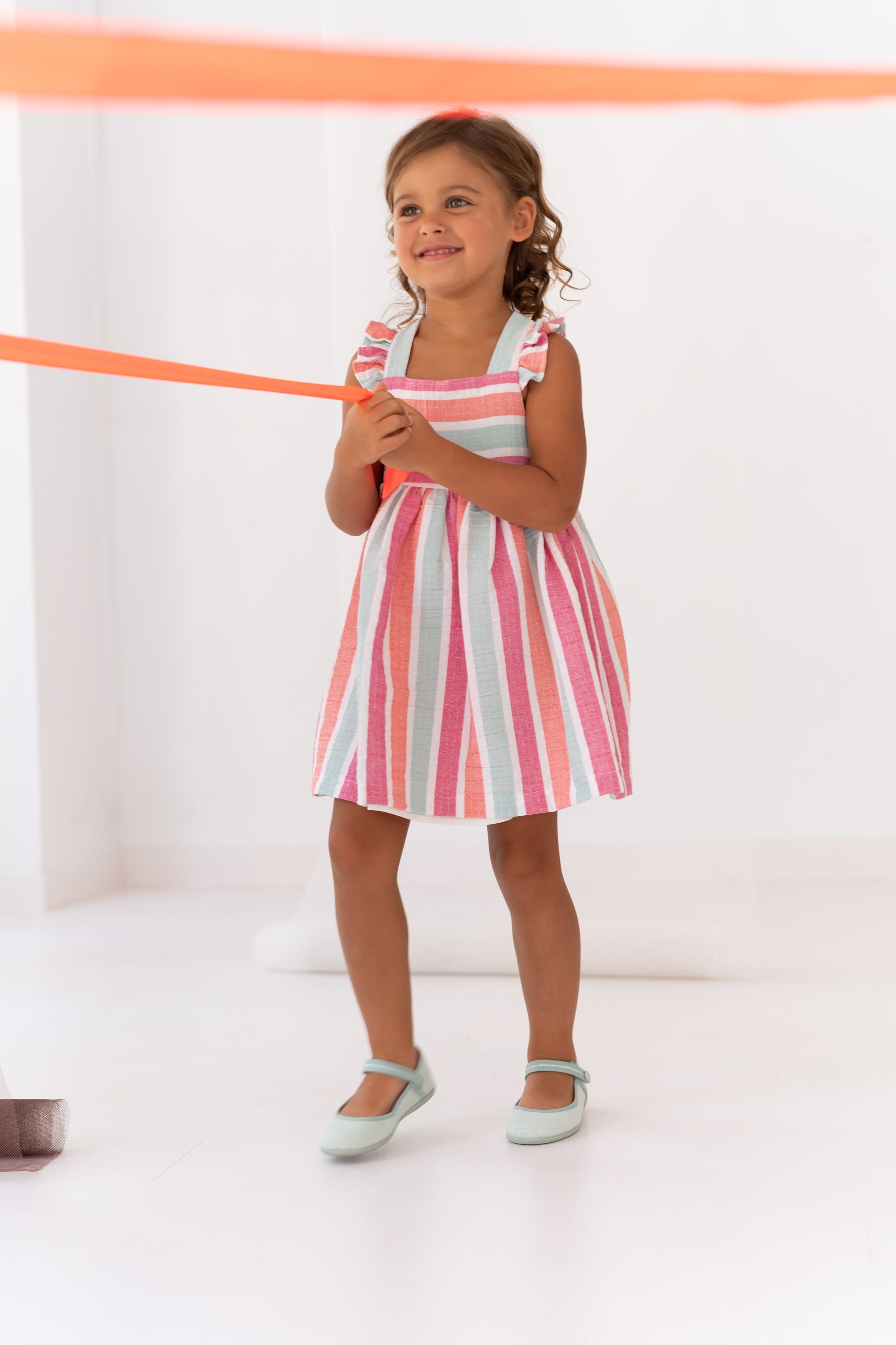 Multicolor Striped Dress for Girls