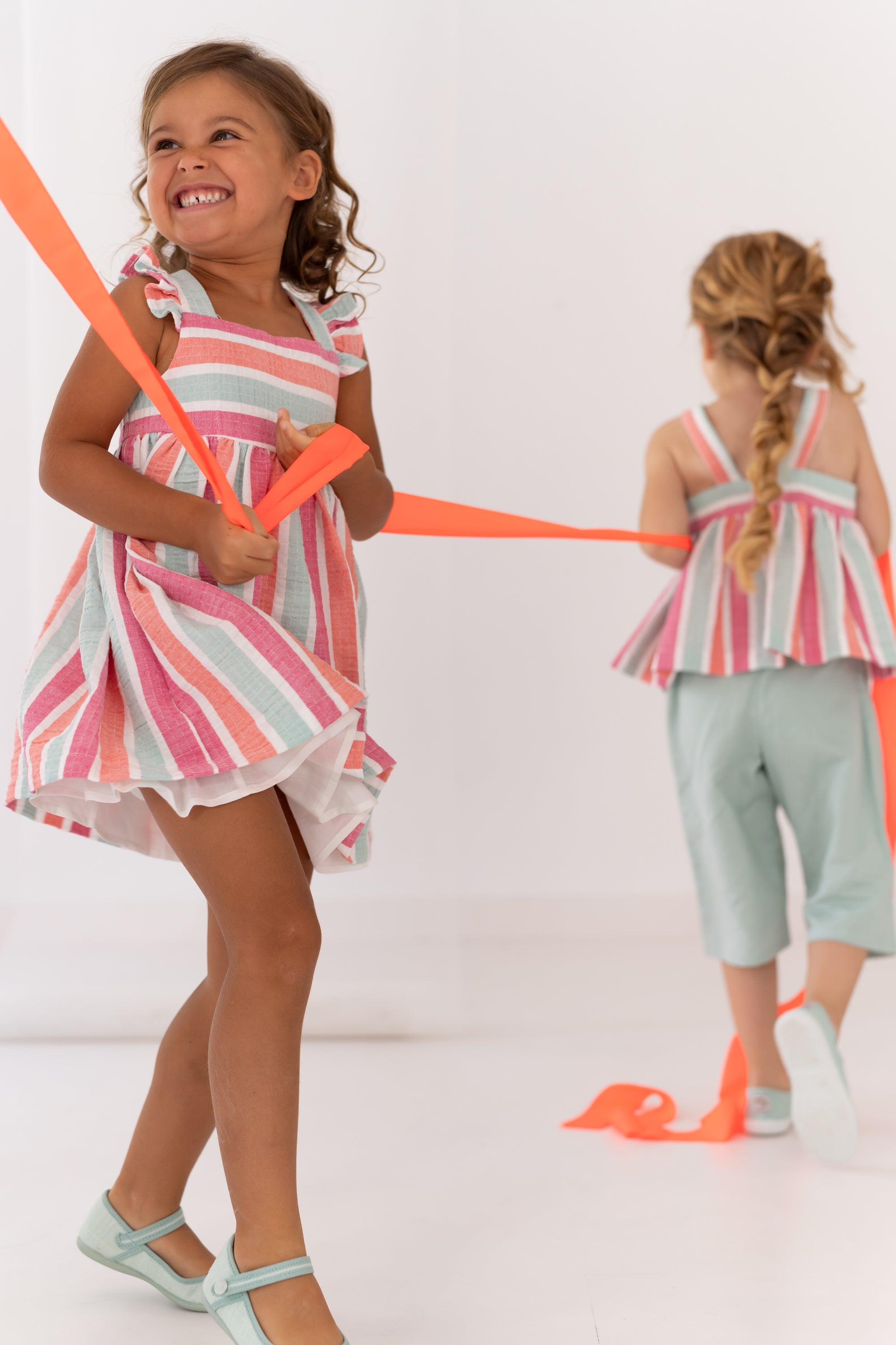 Multicolor Striped Dress for Girls