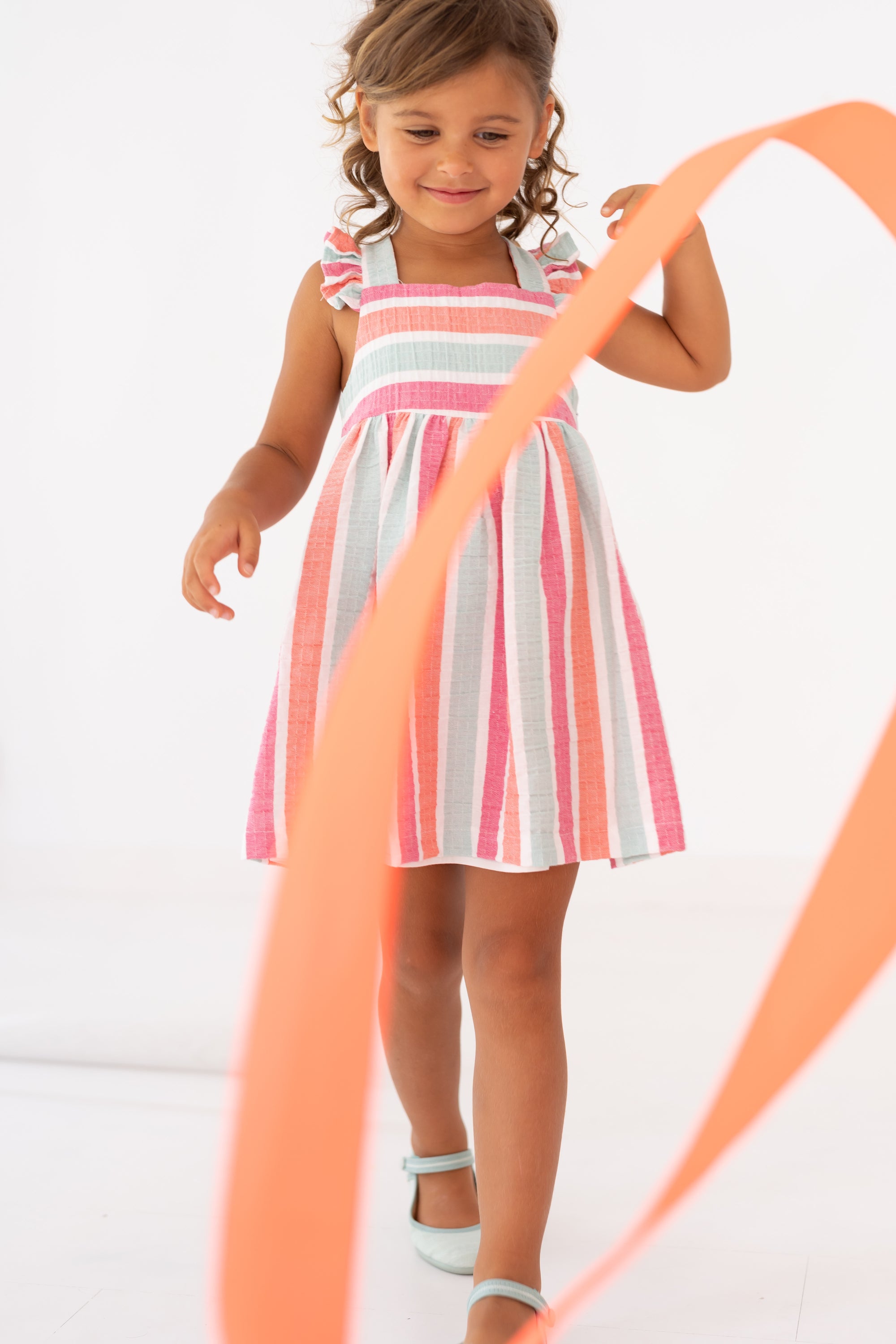 Multicolor Striped Dress for Girls