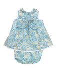 Delicate Liberty-style floral print in turquoise and yellow tones