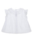 White Flutter Sleeve Blouse