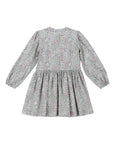 FLORAL GREEN AND PINK LONG SLEEVE DRESS