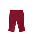 Corduroy pants in a deep burgundy red