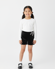 Girls’ black velvet shorts