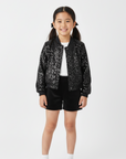 Black bomber jacket for girls