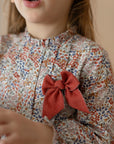 Blue and orange floral dress for girl